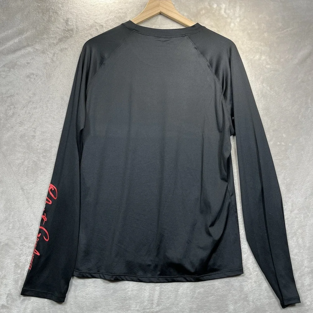 Robert Graham Shirt Mens L Black UPF 50+ Long Sleeve Rashguard Beach New $78